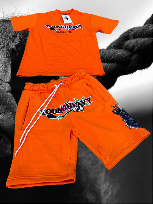 Orange “Galaxy” Short Set